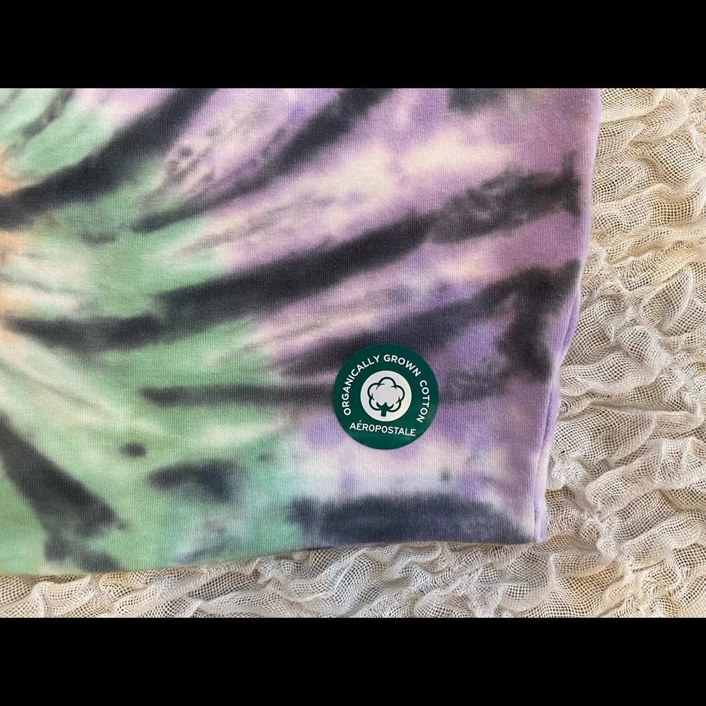 Aeropostale Tie Dye Crop Tank Top Cropped Shirt Cotton Cami Soft Layering Tee - Picture 3 of 7